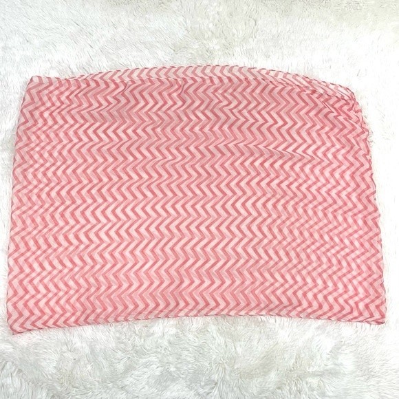 Pink & White Chevron Print  Infinity Scarf - Picture 5 of 5